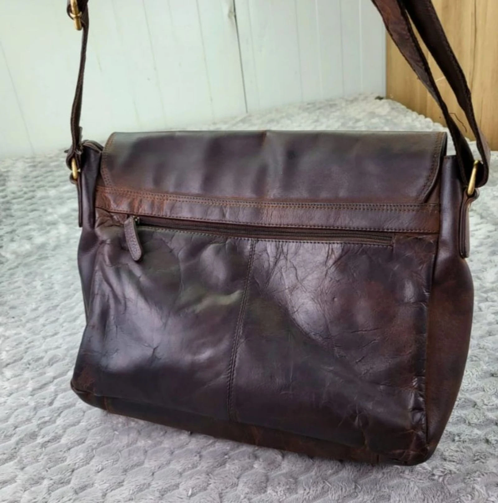 LEABAGS Leather Messenger Bag Vintage Retro Style 2000s – photo 12